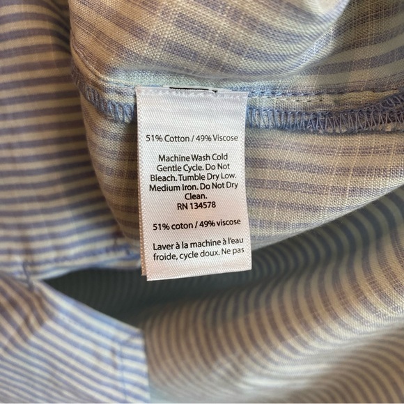 VINEYARD VINES Mini Crystal Blue Stripe Popover Dress Shirt - Picture 6 of 7